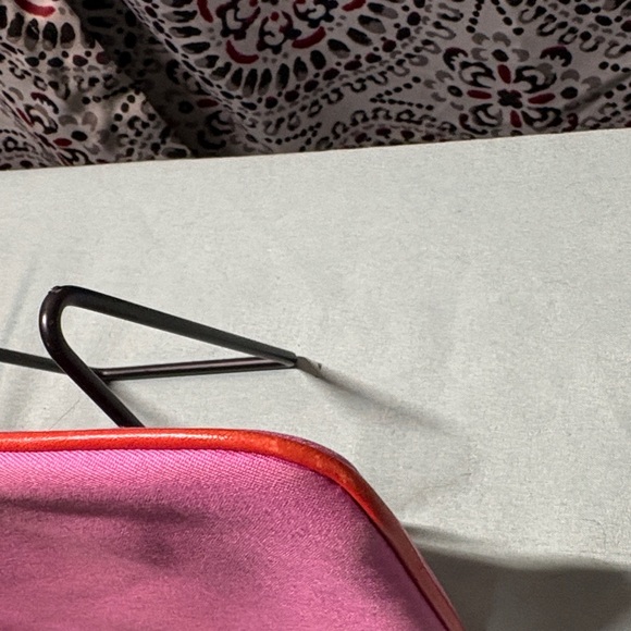 Coach Fab Field Pink Canvas Orange Leather Buckle Pockets Wristlet Vintage GUC - Picture 5 of 10